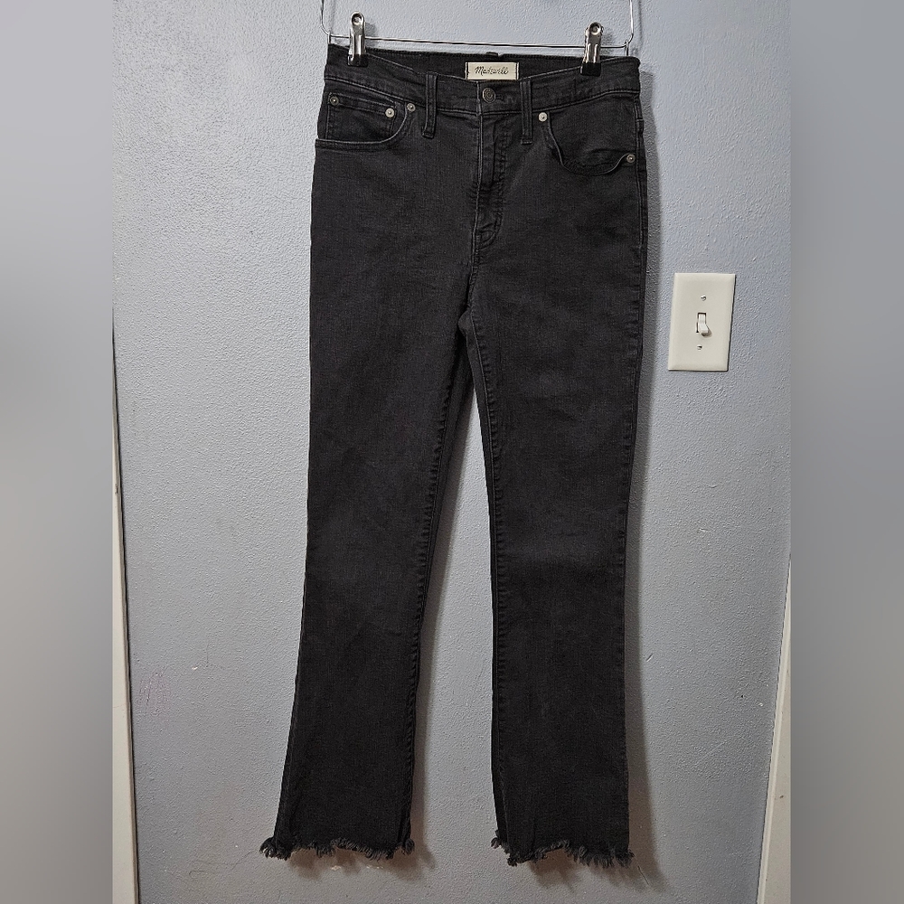 Madewell Cali Demi-Boot Women's 27 Black Jeans with raw hem